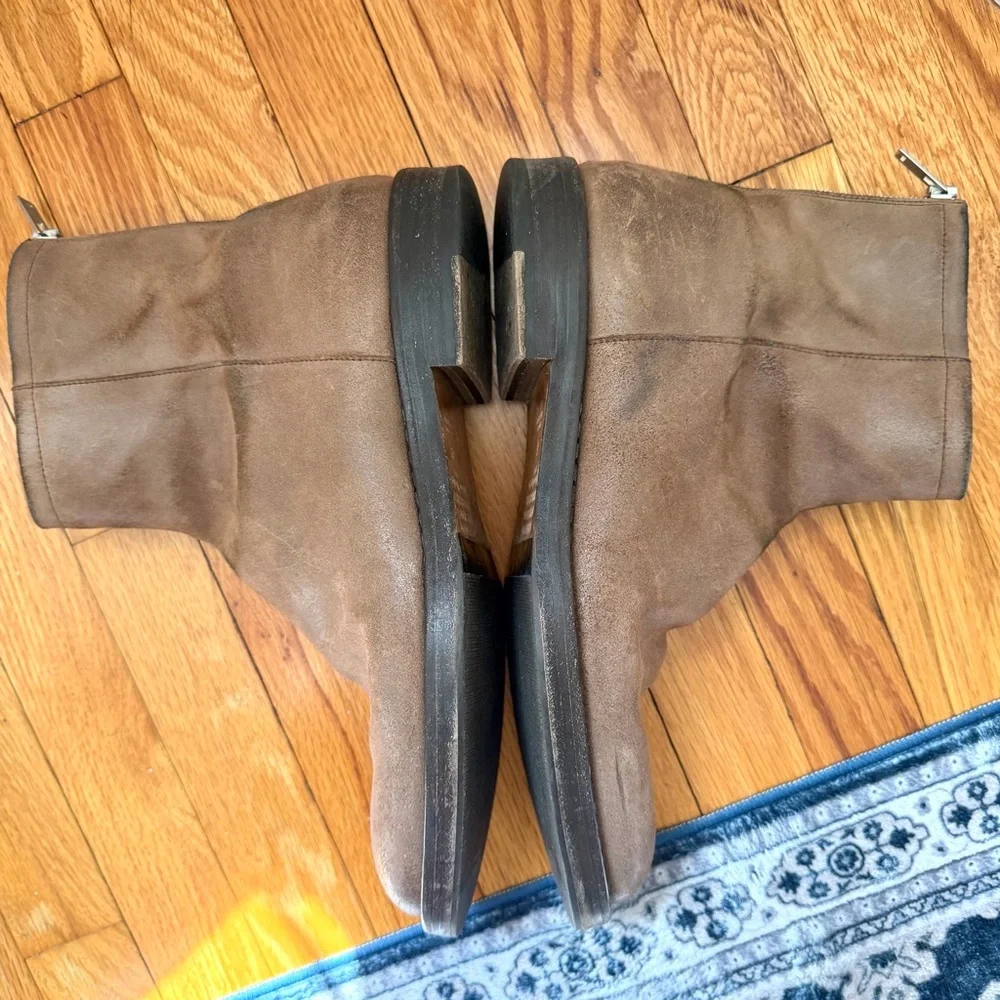 Maison Margiela Brown Suede Men’s Ankle Boots Vibram Sole Back Zip Size 45